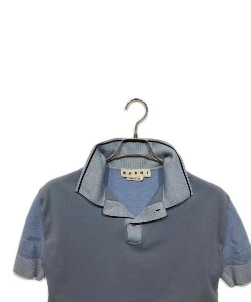 MARNI（マルニ）MARNI (マルニ) ニットポロシャツ　POMG0014GQ ブルー サイズ:48の古着・服飾アイテム