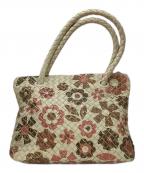 BOTTEGA VENETAボッテガベネタ）の古着「イントレチャート 花柄 ハンドバッグ　196267」｜アイボリー