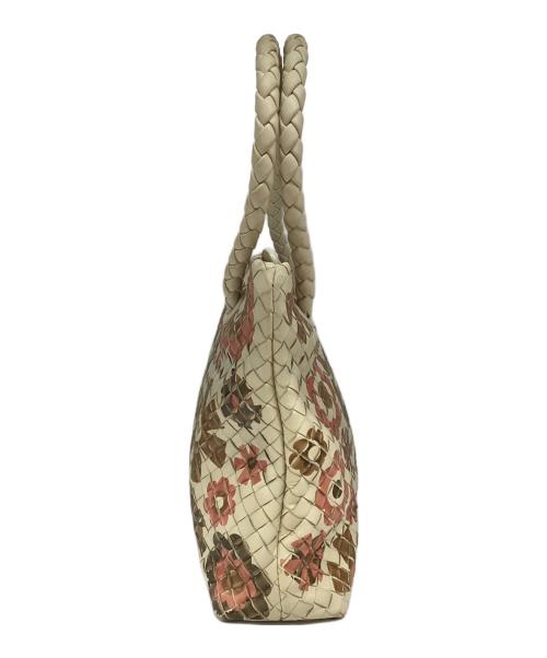 BOTTEGA VENETA（ボッテガベネタ）BOTTEGA VENETA (ボッテガベネタ) イントレチャート 花柄 ハンドバッグ　196267 アイボリーの古着・服飾アイテム