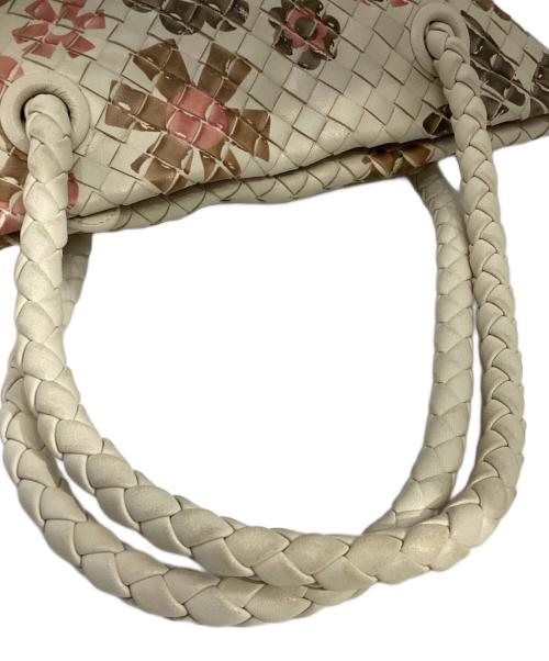 BOTTEGA VENETA（ボッテガベネタ）BOTTEGA VENETA (ボッテガベネタ) イントレチャート 花柄 ハンドバッグ　196267 アイボリーの古着・服飾アイテム