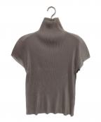 PLEATS PLEASEプリーツプリーズ）の古着「プリーツタートルネックカットソー」｜ベージュ