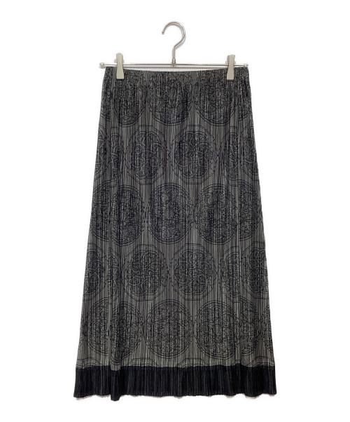 PLEATS PLEASE（プリーツプリーズ）PLEATS PLEASE (プリーツプリーズ) 総柄プリーツスカート PP63-JG724 グレー サイズ:Mの古着・服飾アイテム