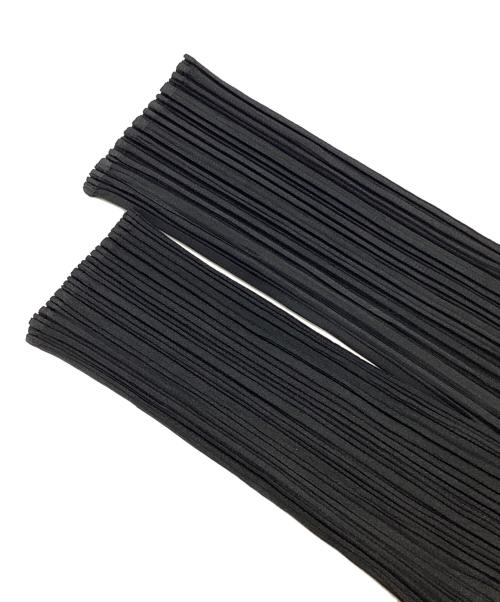 PLEATS PLEASE（プリーツプリーズ）PLEATS PLEASE (プリーツプリーズ) フリンジ リボンプリーツカットソー PP71-JK143 ブラック×グレー サイズ:Sの古着・服飾アイテム