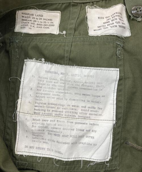 US ARMY（ユーエスアーミー）US ARMY (ユーエスアーミー) M-51 オーバーパンツ オリーブ サイズ:6の古着・服飾アイテム