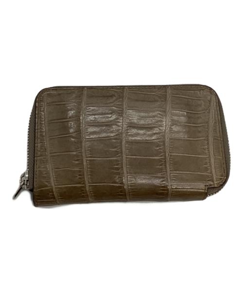 ITTI（イッチ）ITTI (イッチ) クロコダイル ラウンドファスナー財布　A/S24/ITTI-WLT-006.5 ベージュの古着・服飾アイテム