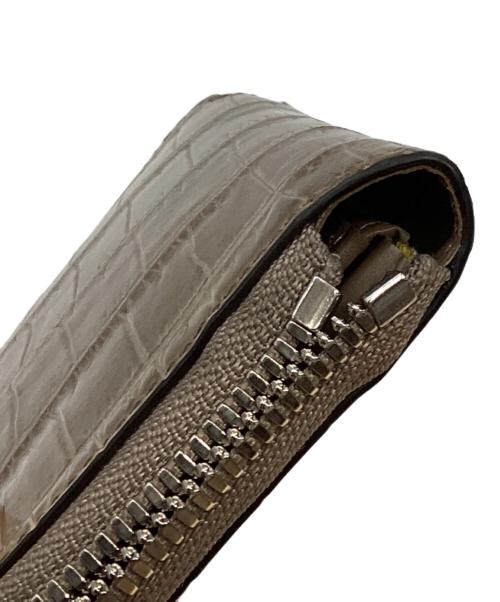 ITTI（イッチ）ITTI (イッチ) クロコダイル ラウンドファスナー財布　A/S24/ITTI-WLT-006.5 ベージュの古着・服飾アイテム