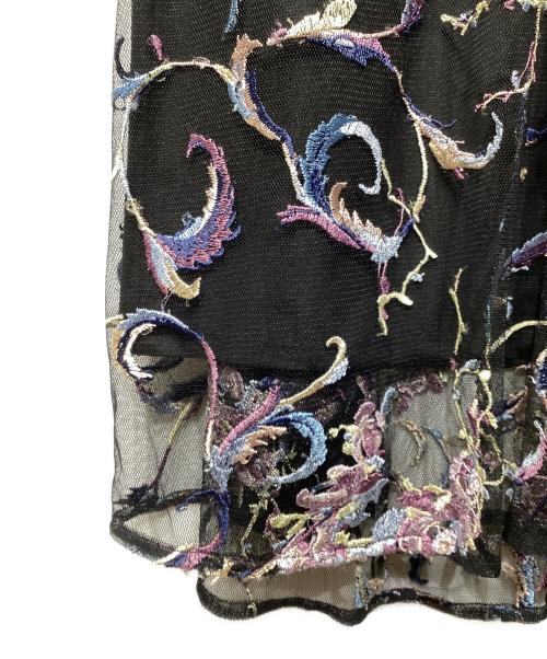 Diagram（ダイアグラム）Diagram (ダイアグラム) フラワーチュール刺繍ガウンワンピース ブラック サイズ:36の古着・服飾アイテム