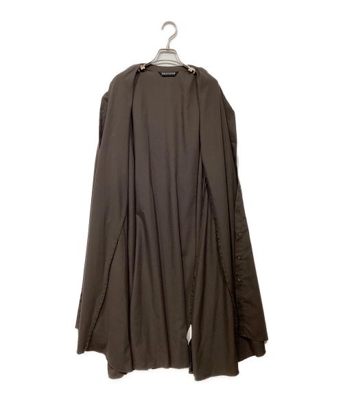 mizuiro-ind（ミズイロインド）mizuiro-ind (ミズイロインド) スタンドカラーフレアロングシャツワンピース ブラウン サイズ:FREEの古着・服飾アイテム