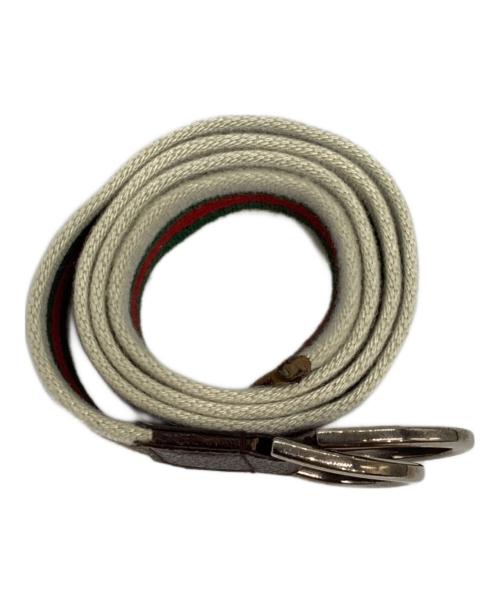 GUCCI（グッチ）GUCCI (グッチ) シェリーライン ダブルリング キャンバス ベルト　146435 ベージュ サイズ:85・34の古着・服飾アイテム