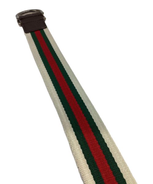 GUCCI（グッチ）GUCCI (グッチ) シェリーライン ダブルリング キャンバス ベルト　146435 ベージュ サイズ:85・34の古着・服飾アイテム