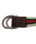 中古・古着 GUCCI (グッチ) シェリーライン ダブルリング キャンバス ベルト　146435 ベージュ サイズ:85・34：8000円