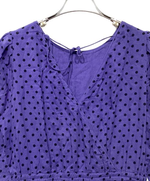 ne quittez pas（ヌキテパ）ne quittez pas (ヌキテパ) Dot Print Tuck Sleeve Dress パープル サイズ:-の古着・服飾アイテム