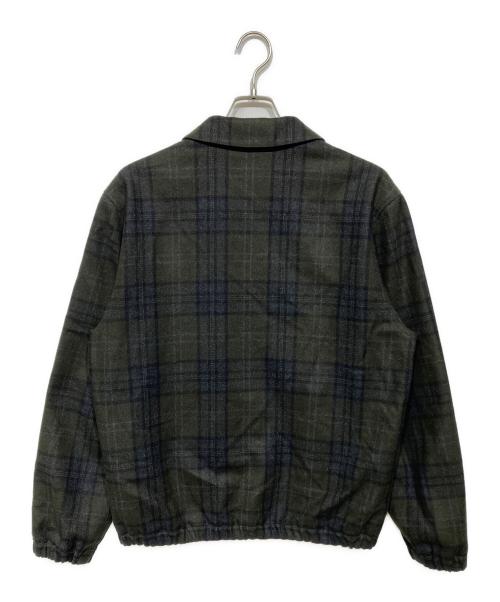 PAUL SMITH（ポールスミス）PAUL SMITH (ポールスミス) ミックスチェックウールダブルジップブルゾン ネイビー×ブラウン サイズ:Lの古着・服飾アイテム