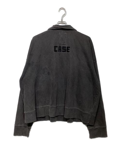 BASKET CASE（バスケットケース）BASKET CASE (バスケットケース) SPELLOUT quarter zipスウェット グレー サイズ:XLの古着・服飾アイテム