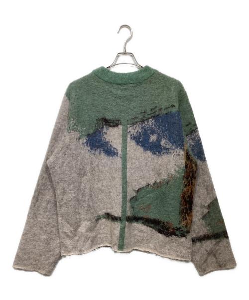 SHINYA KOZUKA（シンヤコズカ）SHINYA KOZUKA (シンヤコズカ) ベンジャミン総柄モヘアニット ベージュ×グリーン サイズ:Lの古着・服飾アイテム