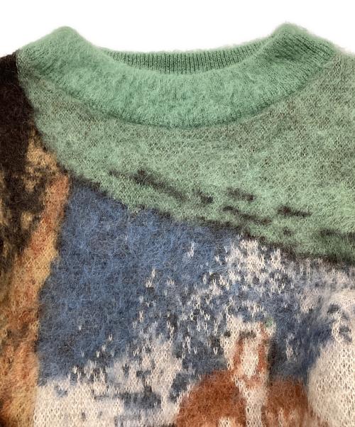 SHINYA KOZUKA（シンヤコズカ）SHINYA KOZUKA (シンヤコズカ) ベンジャミン総柄モヘアニット ベージュ×グリーン サイズ:Lの古着・服飾アイテム