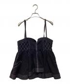 MAISON SPECIALメゾンスペシャル）の古着「Washed Peplum Tops」｜ブラック