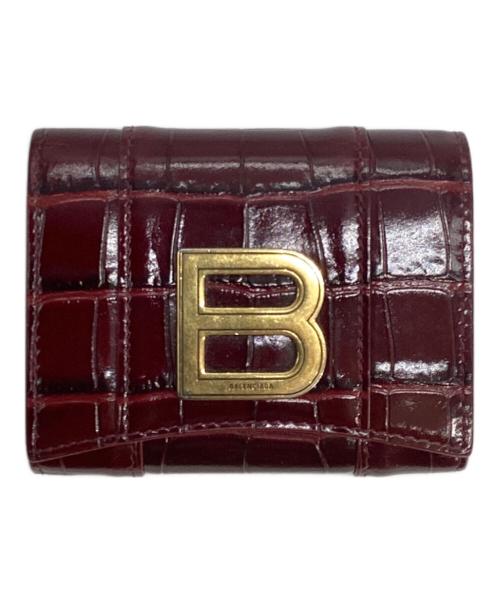 BALENCIAGA（バレンシアガ）BALENCIAGA (バレンシアガ) HOURGLASS Compact Wallet ボルドーの古着・服飾アイテム