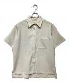 FUMIE=TANAKAフミエタナカ）の古着「half embroidery sh ハーフエンブロイダリーシャツ」｜ベージュ