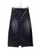 PHOTOCOPIEUフォトコピュー）の古着「DONNA リングジップデニムスカート」｜ブラック