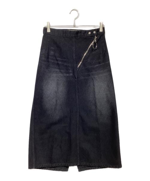 PHOTOCOPIEU（フォトコピュー）PHOTOCOPIEU (フォトコピュー) DONNA リングジップデニムスカート ブラック サイズ:36の古着・服飾アイテム