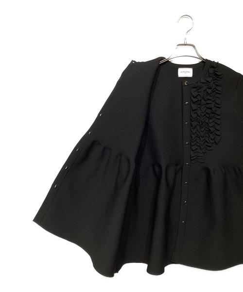 UNITED ARROWS TOKYO（ユナイテッドアローズトウキョウ）UNITED ARROWS TOKYO (ユナイテッドアローズトウキョウ) ミニフリル ニットカーディガン ブラック サイズ:-の古着・服飾アイテム