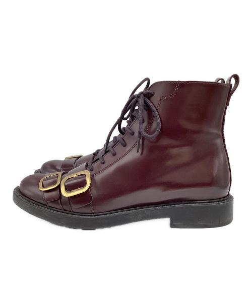 TOD'S（トッズ）TOD'S (トッズ) ベルトデザインブーツ ブラウン サイズ:37の古着・服飾アイテム