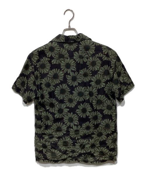 LARDINI（ラルディーニ）LARDINI (ラルディーニ) EGGIAN　リネン オープンカラー アロハシャツ オリーブ×ブラック サイズ:Sの古着・服飾アイテム