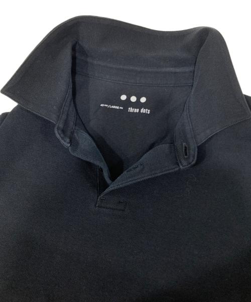 THREE DOTS（スリードッツ）THREE DOTS (スリードッツ) ポロシャツ ブラック サイズ:40の古着・服飾アイテム