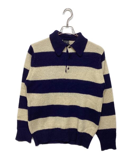 BROOKS BROTHERS（ブルックスブラザーズ）BROOKS BROTHERS (ブルックスブラザーズ) 70'S　 ボーダーニットポロシャツ ネイビー×ベージュ サイズ:38の古着・服飾アイテム