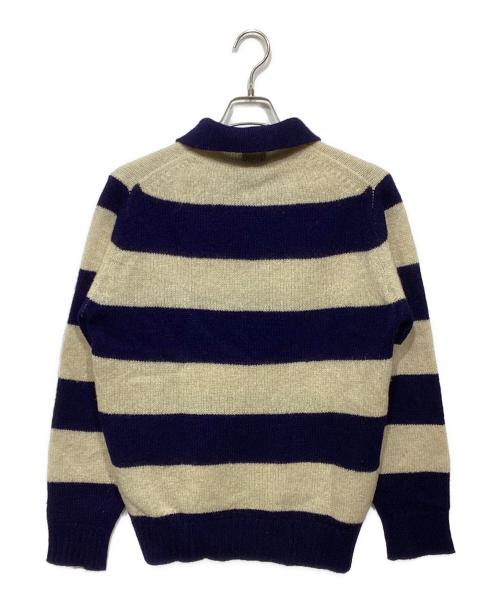 BROOKS BROTHERS（ブルックスブラザーズ）BROOKS BROTHERS (ブルックスブラザーズ) 70'S　 ボーダーニットポロシャツ ネイビー×ベージュ サイズ:38の古着・服飾アイテム