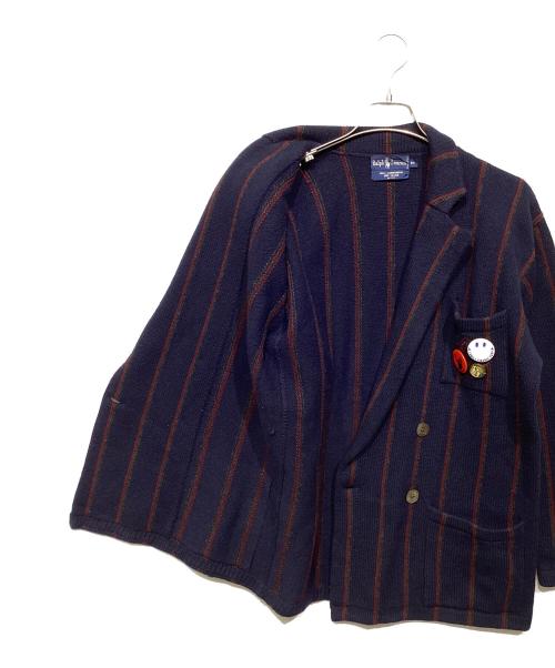 RALPH LAUREN（ラルフローレン）RALPH LAUREN (ラルフローレン) ニットダブルジャケット ネイビー サイズ:Mの古着・服飾アイテム