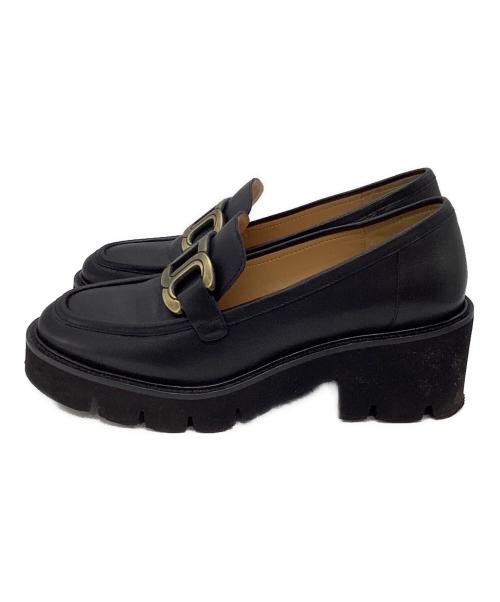 MACKINTOSH PHILOSOPHY（マッキントッシュ フィロソフィー）MACKINTOSH PHILOSOPHY (マッキントッシュ フィロソフィー) チェーンモチーフ 厚底 ローファー　6494 ブラック サイズ:22 1/2の古着・服飾アイテム