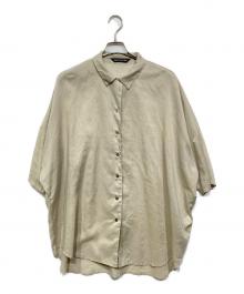 mizuiro-ind（ミズイロインド）の古着「リネンブレンドオープンカラーシャツ」｜ベージュ