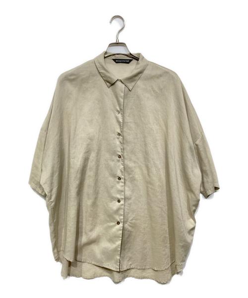 mizuiro-ind（ミズイロインド）mizuiro-ind (ミズイロインド) リネンブレンドオープンカラーシャツ ベージュ サイズ:-の古着・服飾アイテム