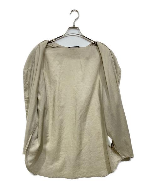 mizuiro-ind（ミズイロインド）mizuiro-ind (ミズイロインド) リネンブレンドオープンカラーシャツ ベージュ サイズ:-の古着・服飾アイテム