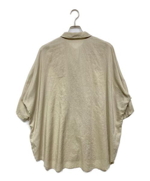 mizuiro-ind（ミズイロインド）mizuiro-ind (ミズイロインド) リネンブレンドオープンカラーシャツ ベージュ サイズ:-の古着・服飾アイテム