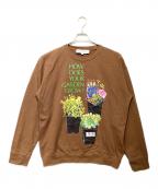 J.W.ANDERSONジェイダブリューアンダーソン）の古着「Flower Pot Print Crewneck」｜ブラウン