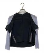 A + TOKYOエープラス トウキョウ）の古着「レイヤードシアースリーブトップス」｜ブラック