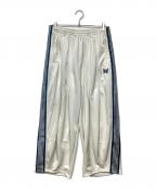 Needles×LHPニードルズ×エルエイチピー）の古着「ヒザデルトラックパンツ」｜アイボリー×グリーン