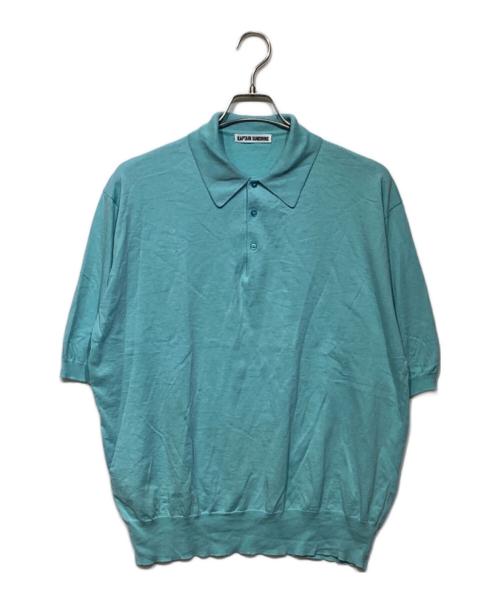 KAPTAIN SUNSHINE（キャプテンサンシャイン）KAPTAIN SUNSHINE (キャプテンサンシャイン) Cotton Knit Polo Shirt KS24SKN05 ブルー サイズ:40の古着・服飾アイテム