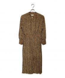 BALLSEY（ボールジィ）の古着「スクエアメッシュプリント プリーツシャツワンピース」｜オレンジ