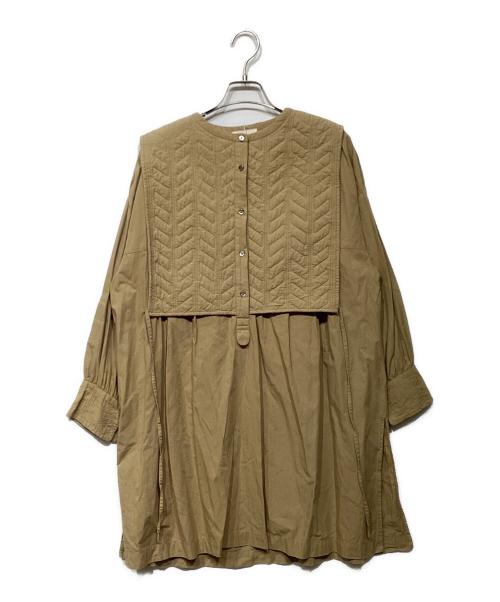 genten（ゲンテン）genten (ゲンテン) キルティング シャツワンピース 43796 ベージュ サイズ:40の古着・服飾アイテム