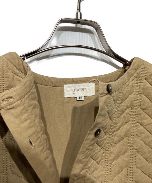 genten（ゲンテン）genten (ゲンテン) キルティング シャツワンピース 43796 ベージュ サイズ:40の古着・服飾アイテム