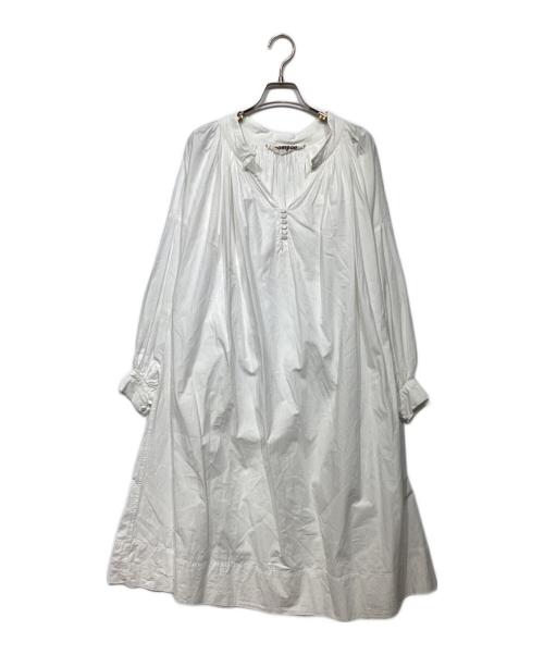 dahl'ia（ダリア）dahl'ia (ダリア) ギャザーワンピース　PMOP-247IND ホワイト サイズ:Freeの古着・服飾アイテム