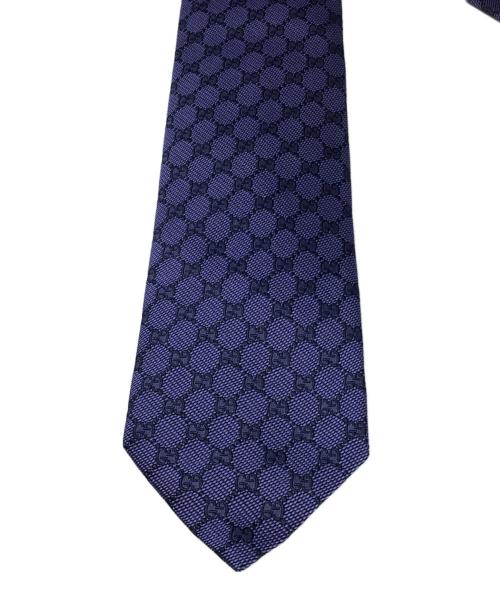 GUCCI（グッチ）GUCCI (グッチ) シェリーライン GG柄 ネクタイ　221582 ネイビー サイズ:148×8ｃｍの古着・服飾アイテム