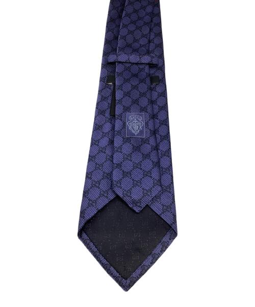 GUCCI（グッチ）GUCCI (グッチ) シェリーライン GG柄 ネクタイ　221582 ネイビー サイズ:148×8ｃｍの古着・服飾アイテム