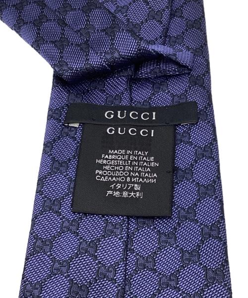 GUCCI（グッチ）GUCCI (グッチ) シェリーライン GG柄 ネクタイ　221582 ネイビー サイズ:148×8ｃｍの古着・服飾アイテム