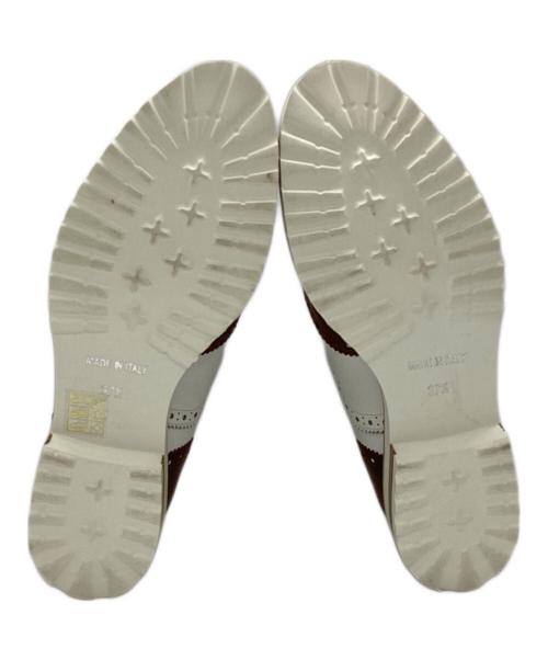 luca grossi（ルカグロッシ）luca grossi (ルカグロッシ) メダリオンシューズ ホワイト×ブラウン サイズ:37 1/2の古着・服飾アイテム