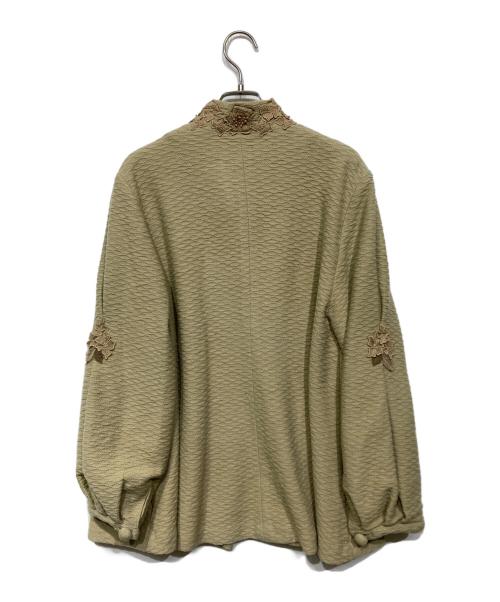 びーどろぽえむ（ビードロポエム）びーどろぽえむ (ビードロポエム) 刺繍ウールジャケット ベージュ サイズ:フリー（M-L)の古着・服飾アイテム